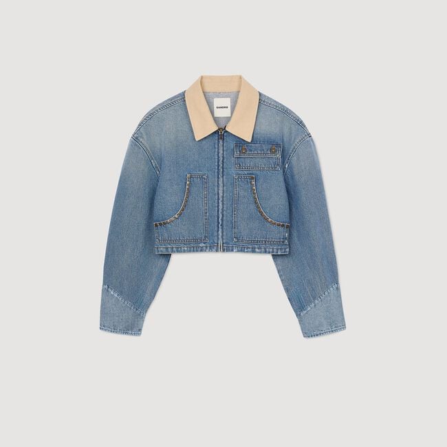 Blouson en jean à studs
