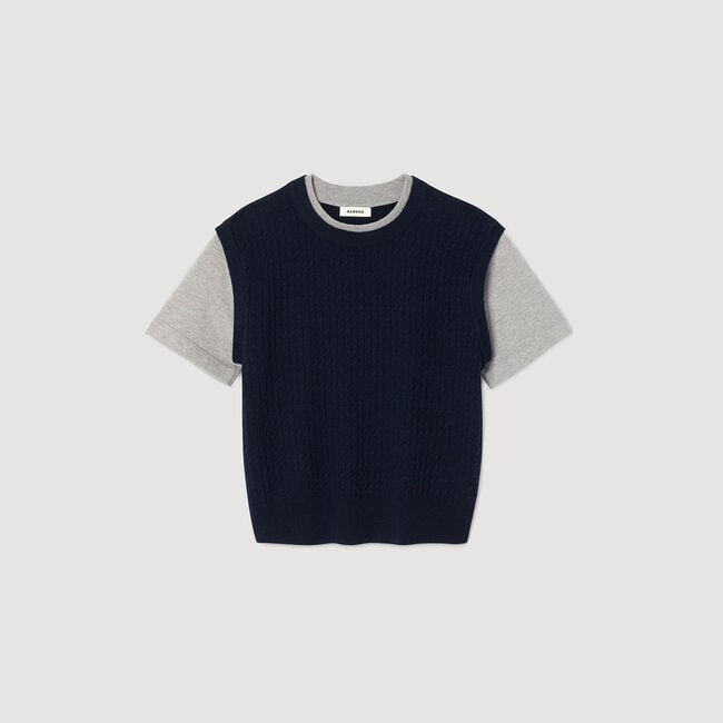 Pull 2 en 1 bicolore