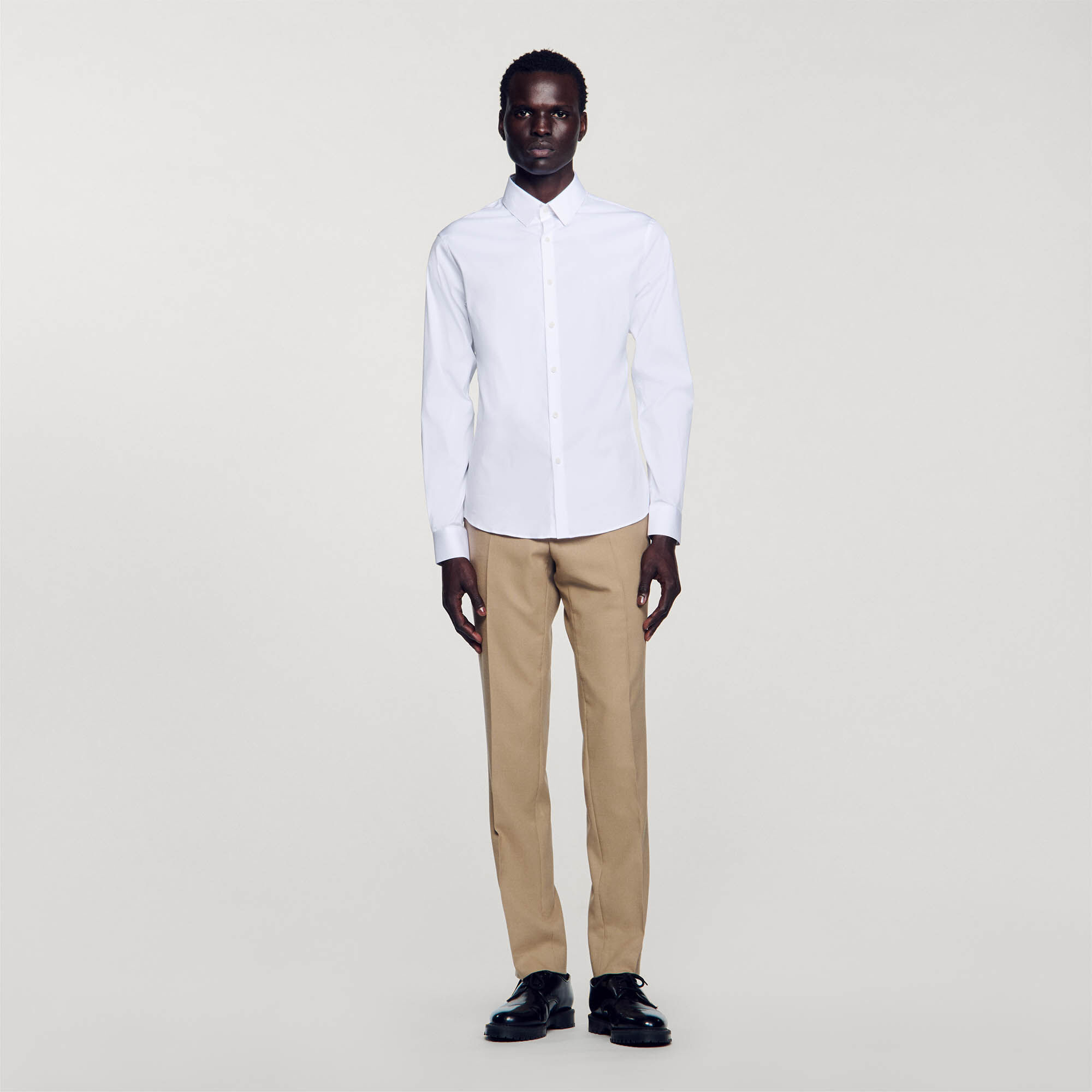 Chemise ajustée en coton stretch