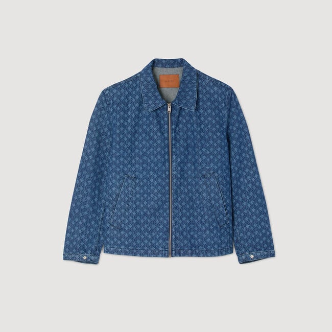 Veste en denim à motif corde