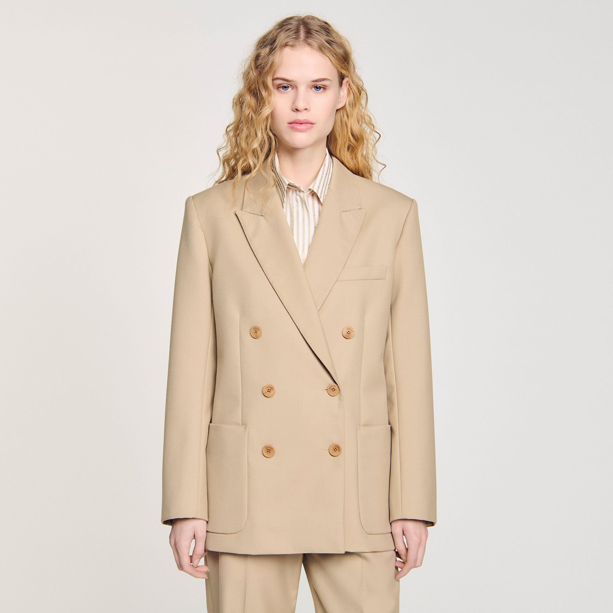 Veste de costume à boutonnage croisé
