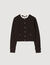 Cardigan à col volanté amovible