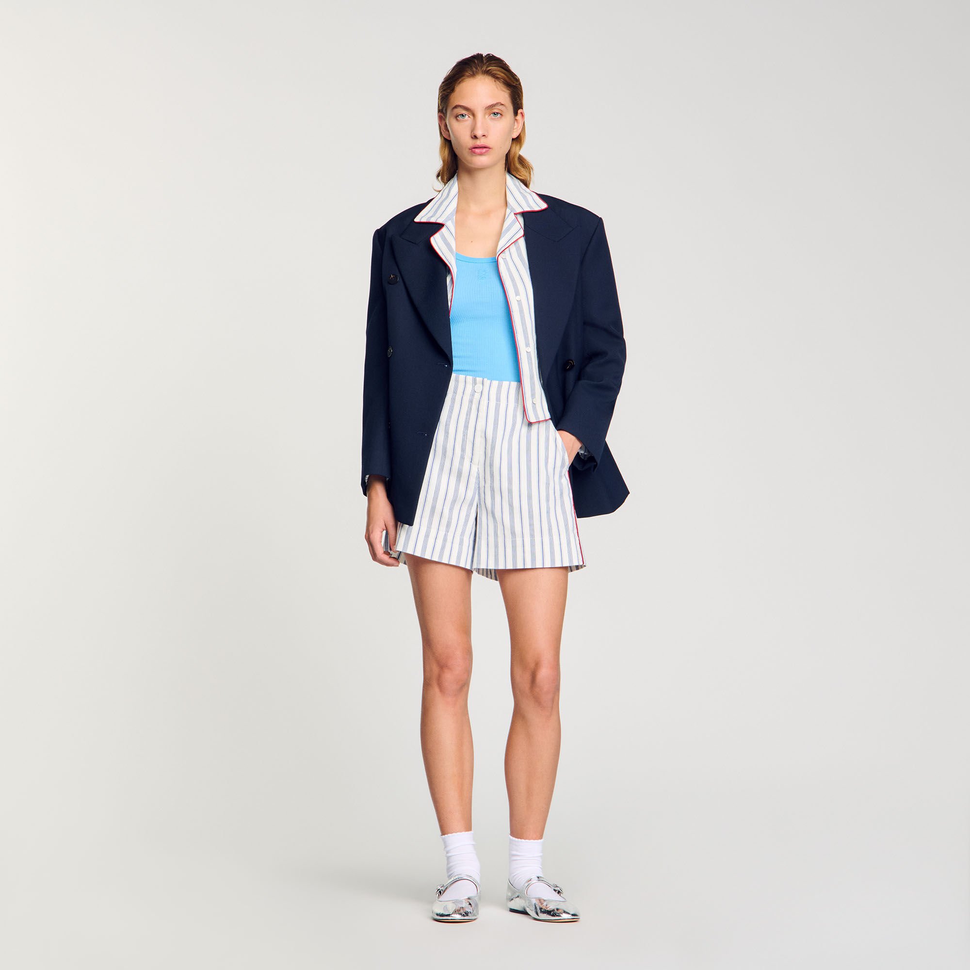 Short à rayures