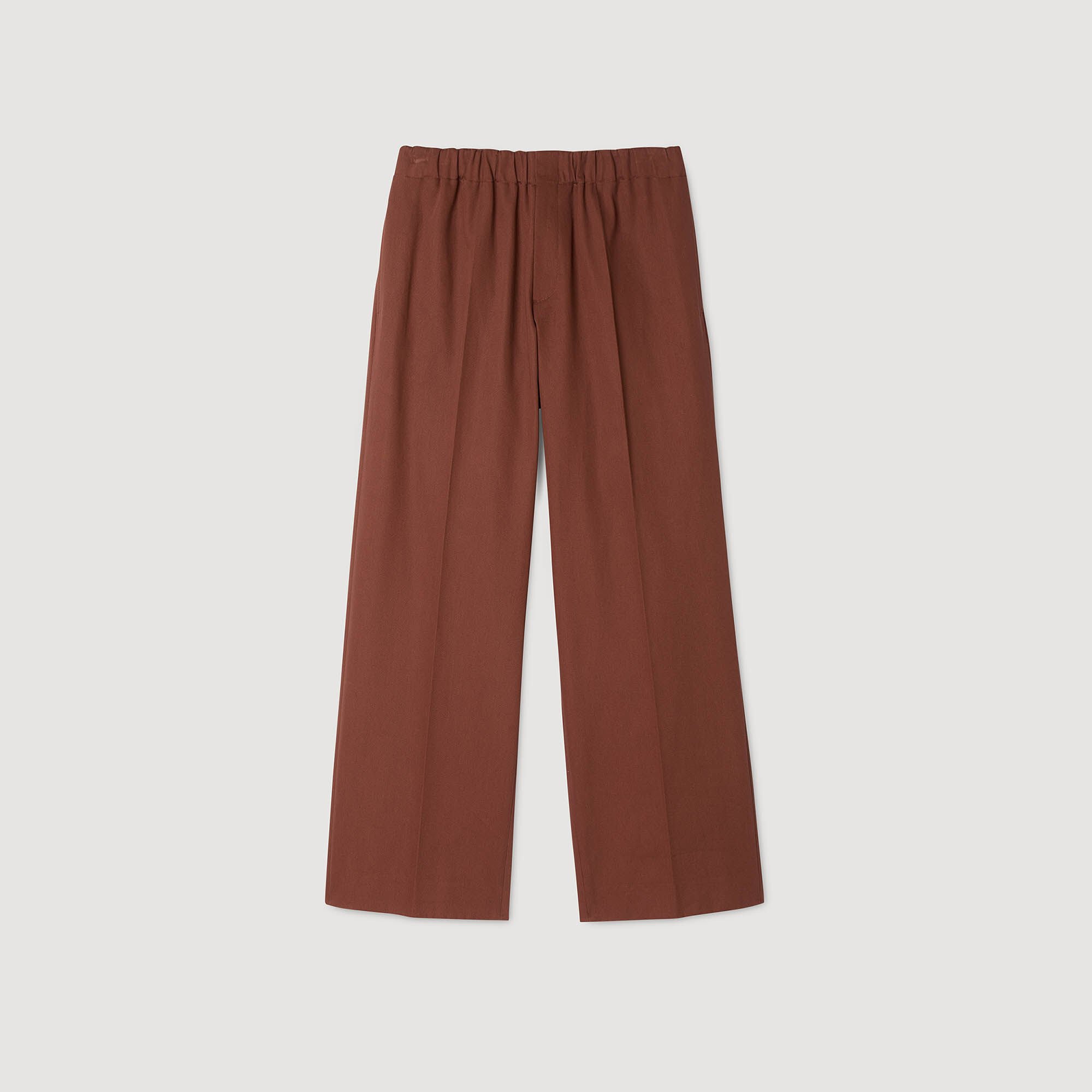 Pantalon large coton élastiqué