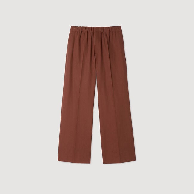 Pantalon large coton élastiqué