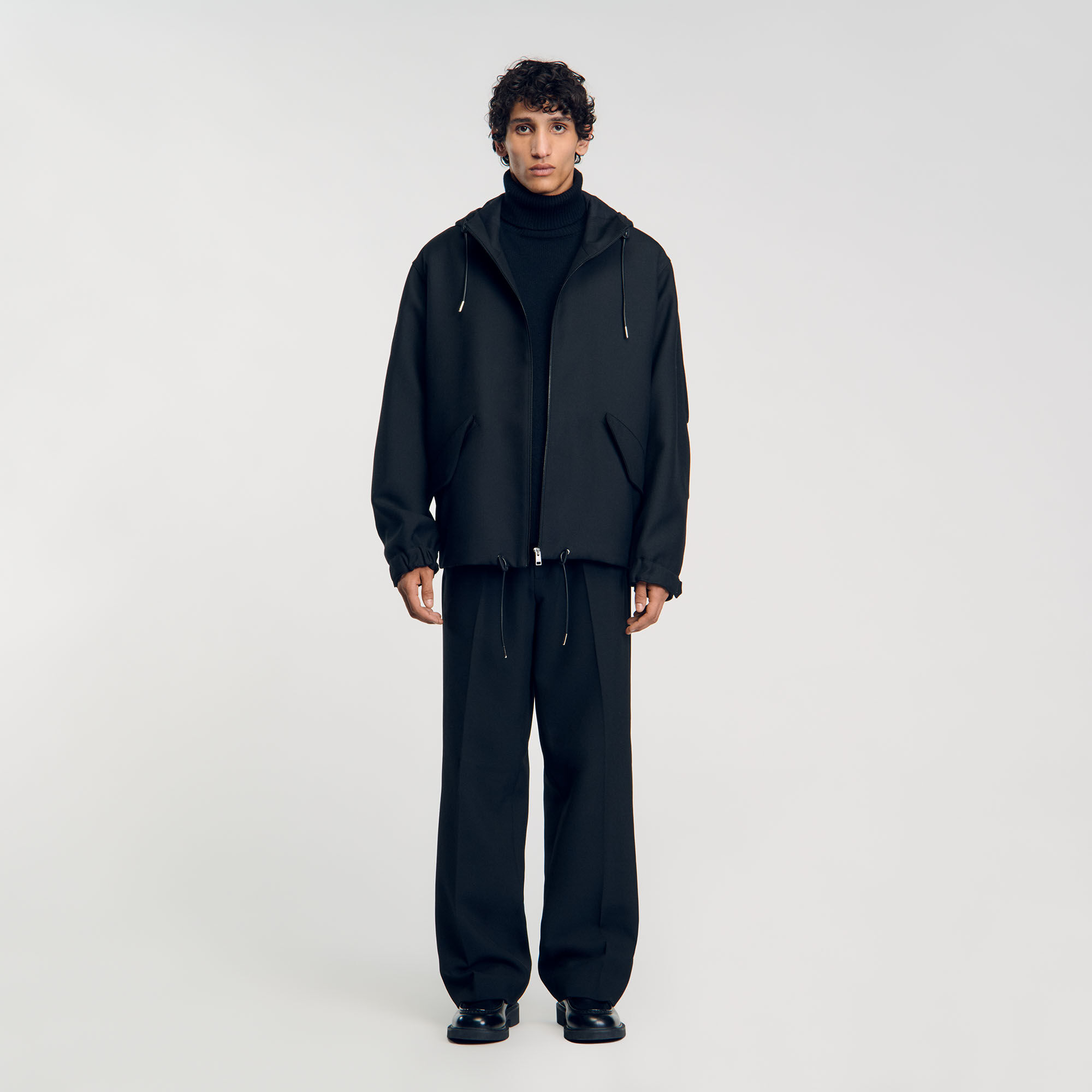 Blouson oversize gris noir pour homme Sandro Paris
