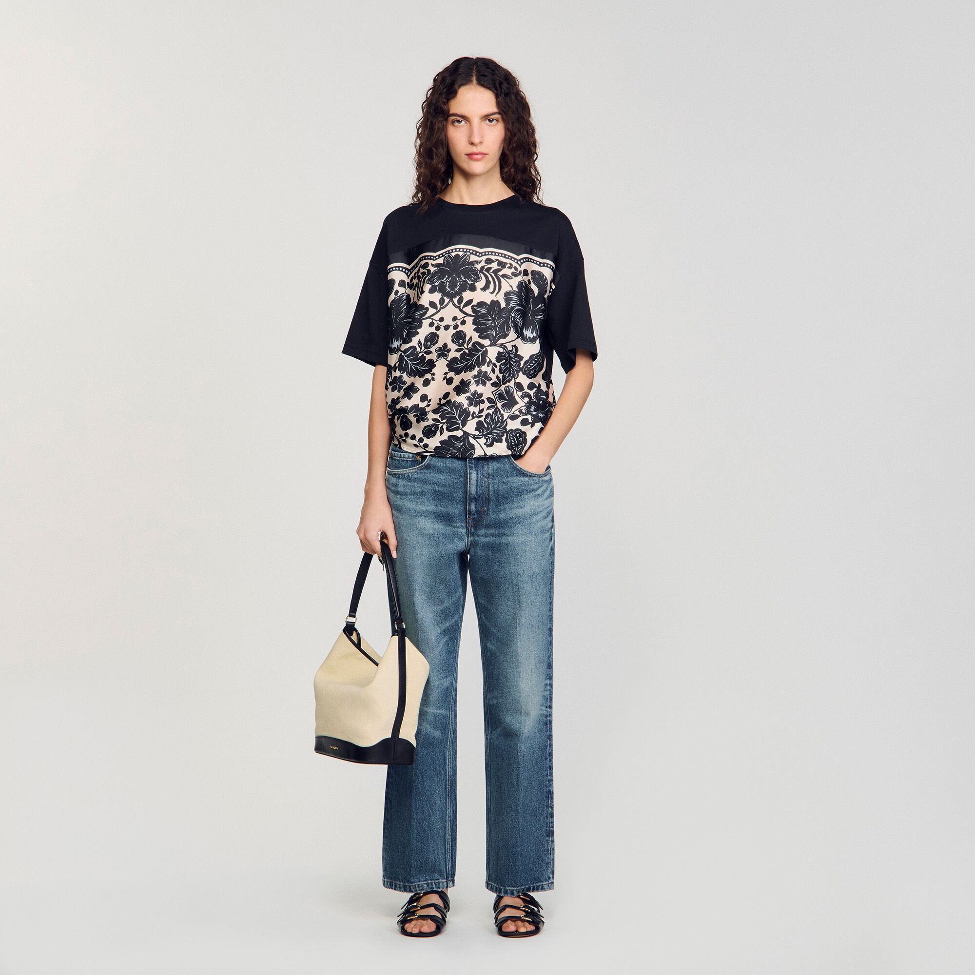 T-shirt à imprimé fleuri 