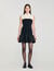 Robe courte bicolore volantée