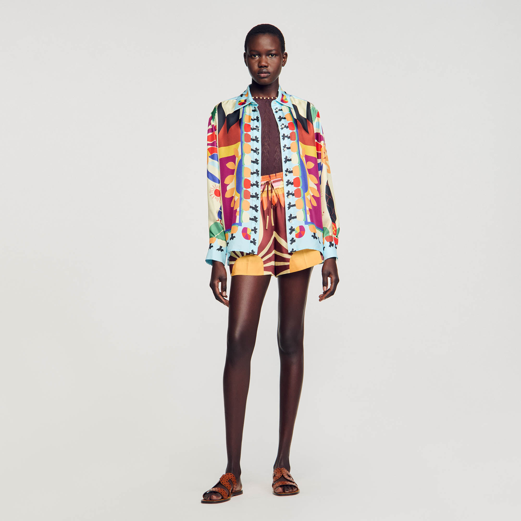 Chemise en soie imprimee