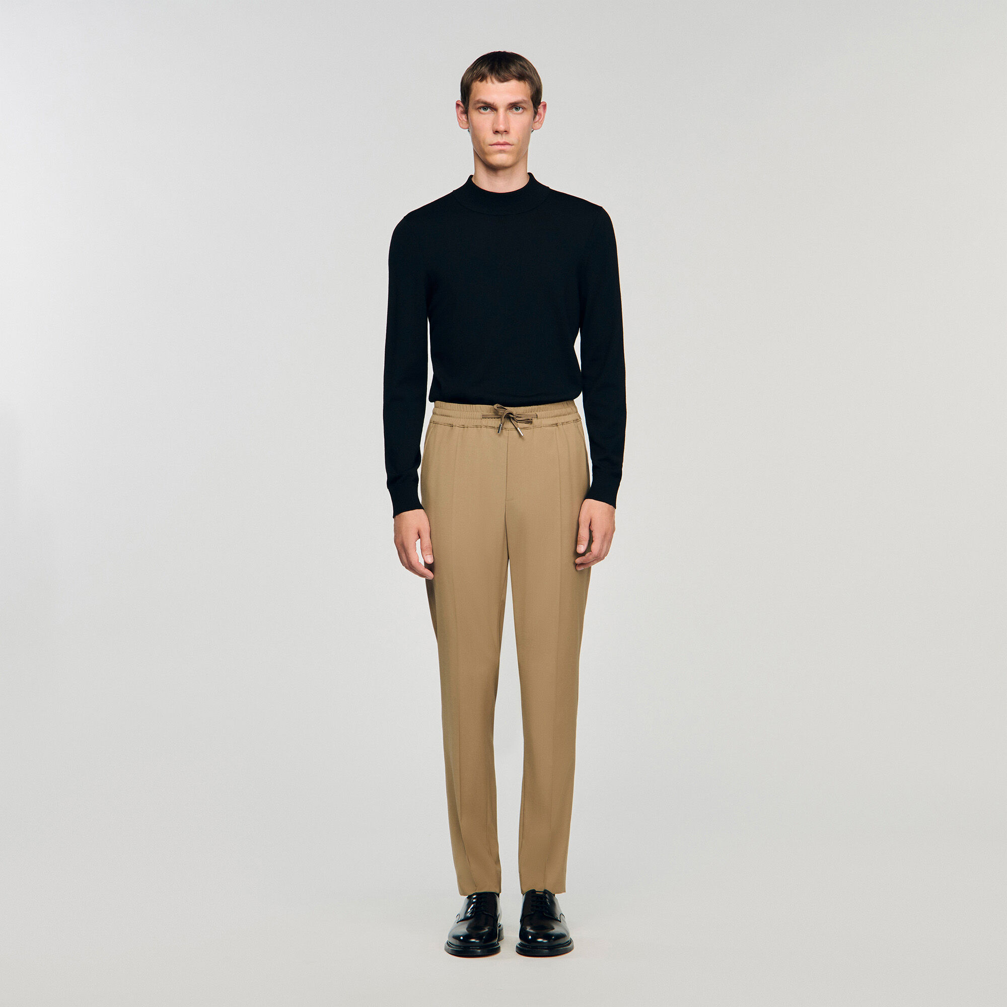 Pantalon élastiqué en laine