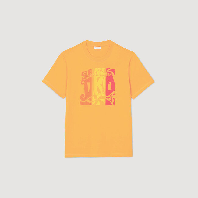 T-shirt en coton à imprimé vagues