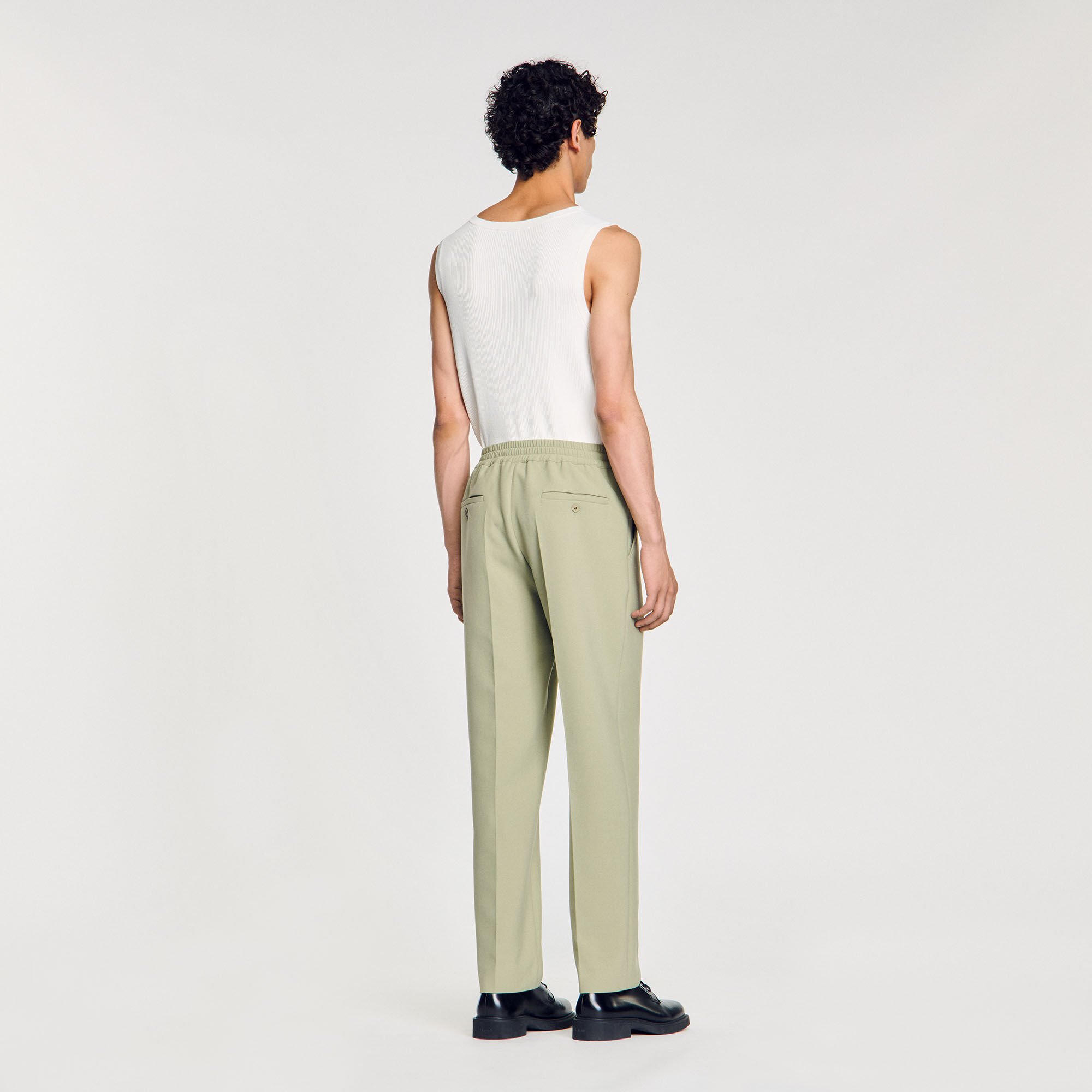 Pantalon droit élastiqué