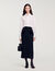 Jupe longue en tweed et velours