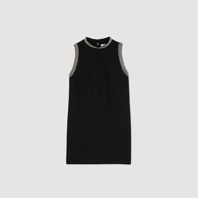 Robe courte à détails strassés