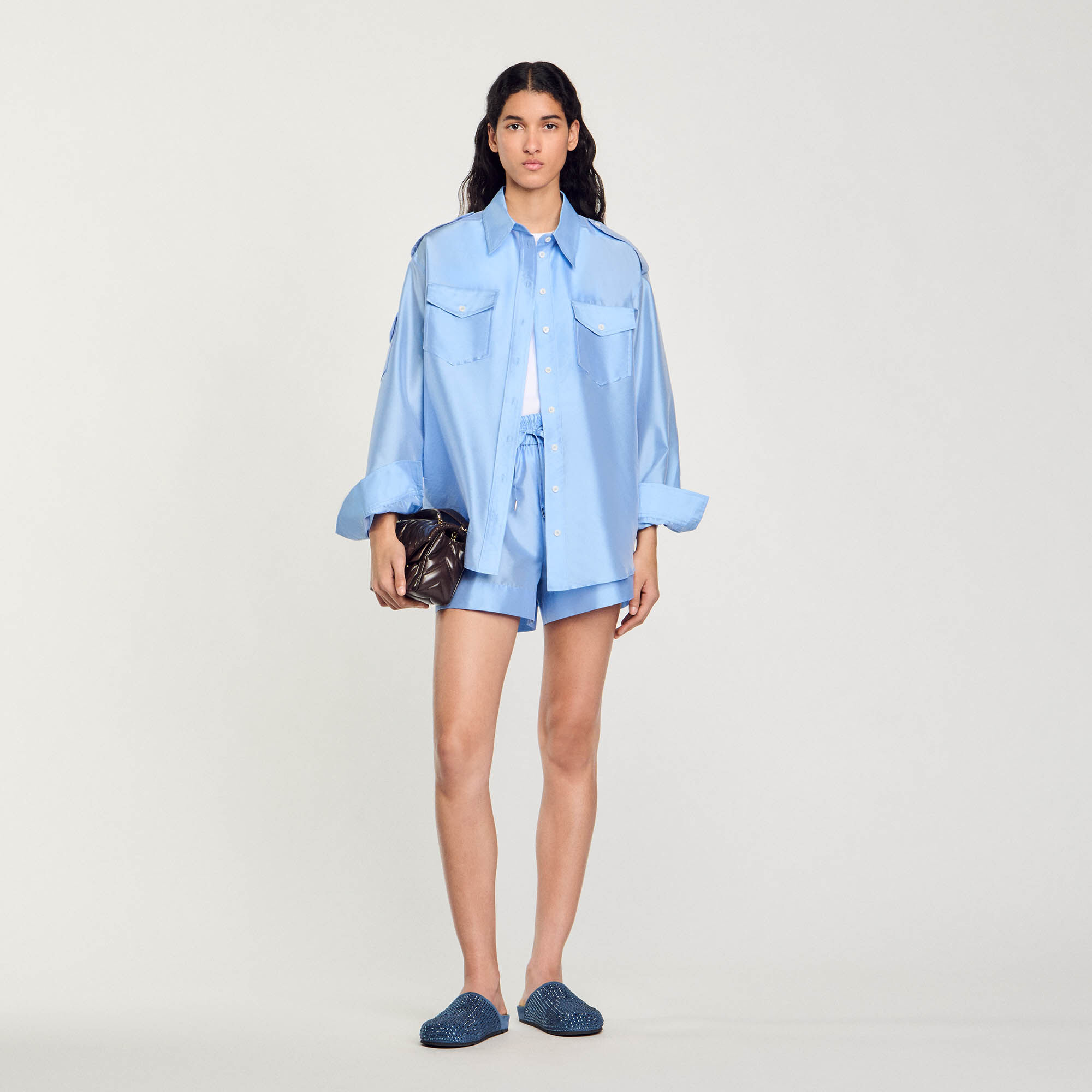 Chemise bleu sandro femme outlet