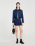 Veste courte à col en cuir 
