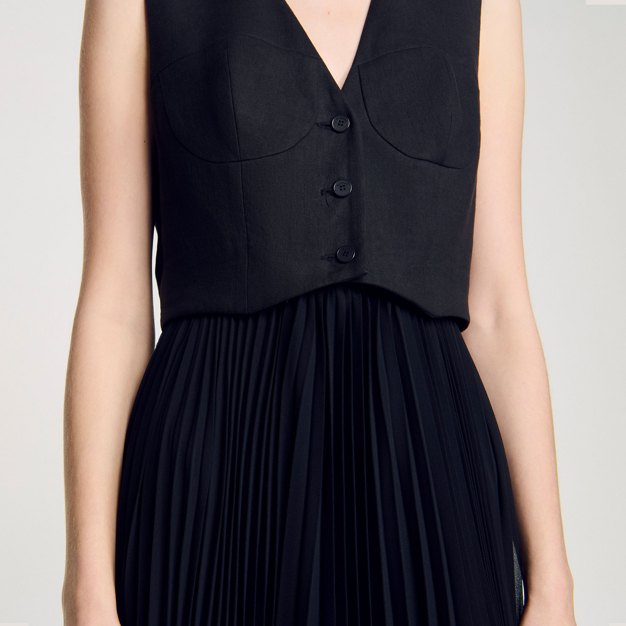Robe longue plissée
