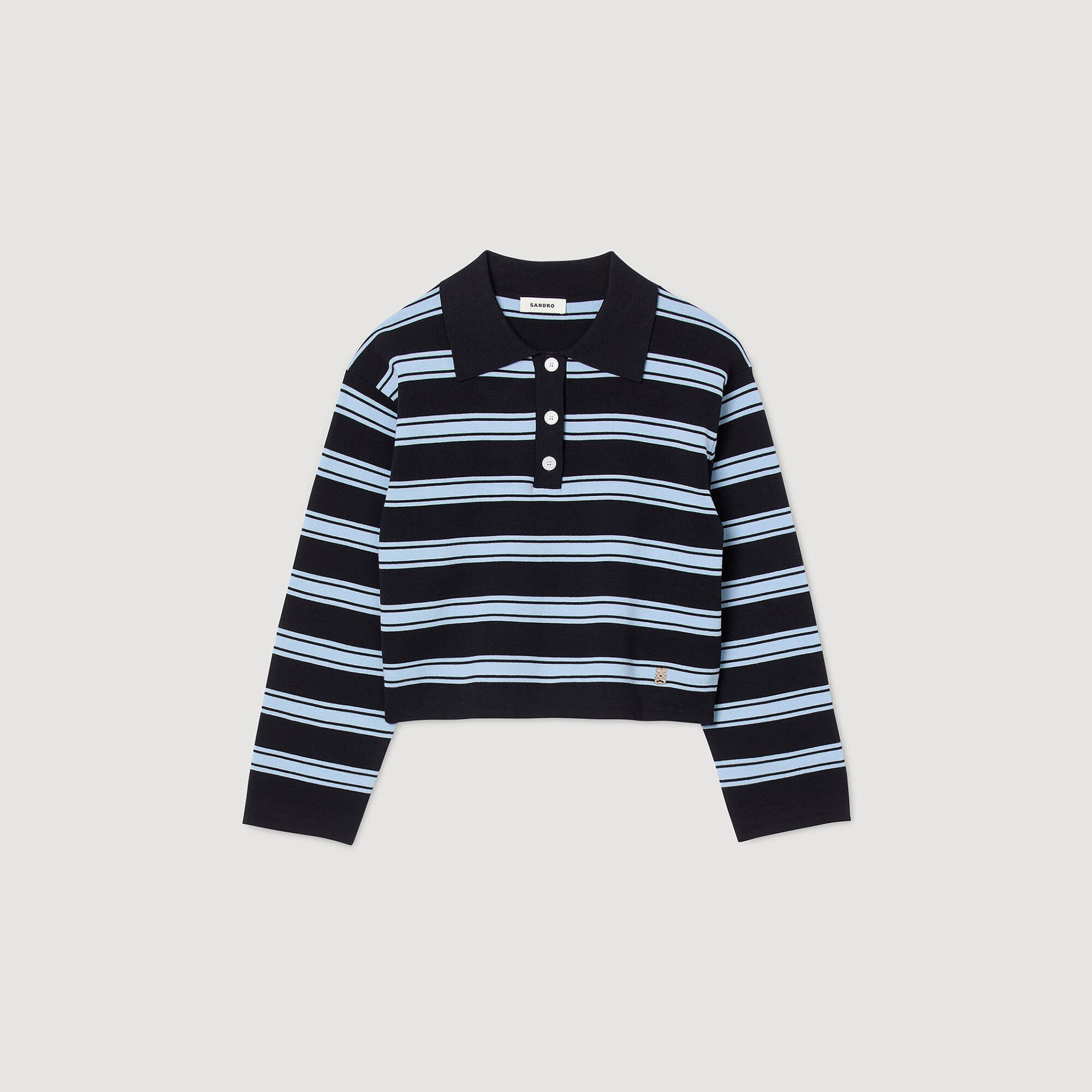 Pull polo à rayures