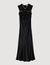 Robe longue satinée strassée