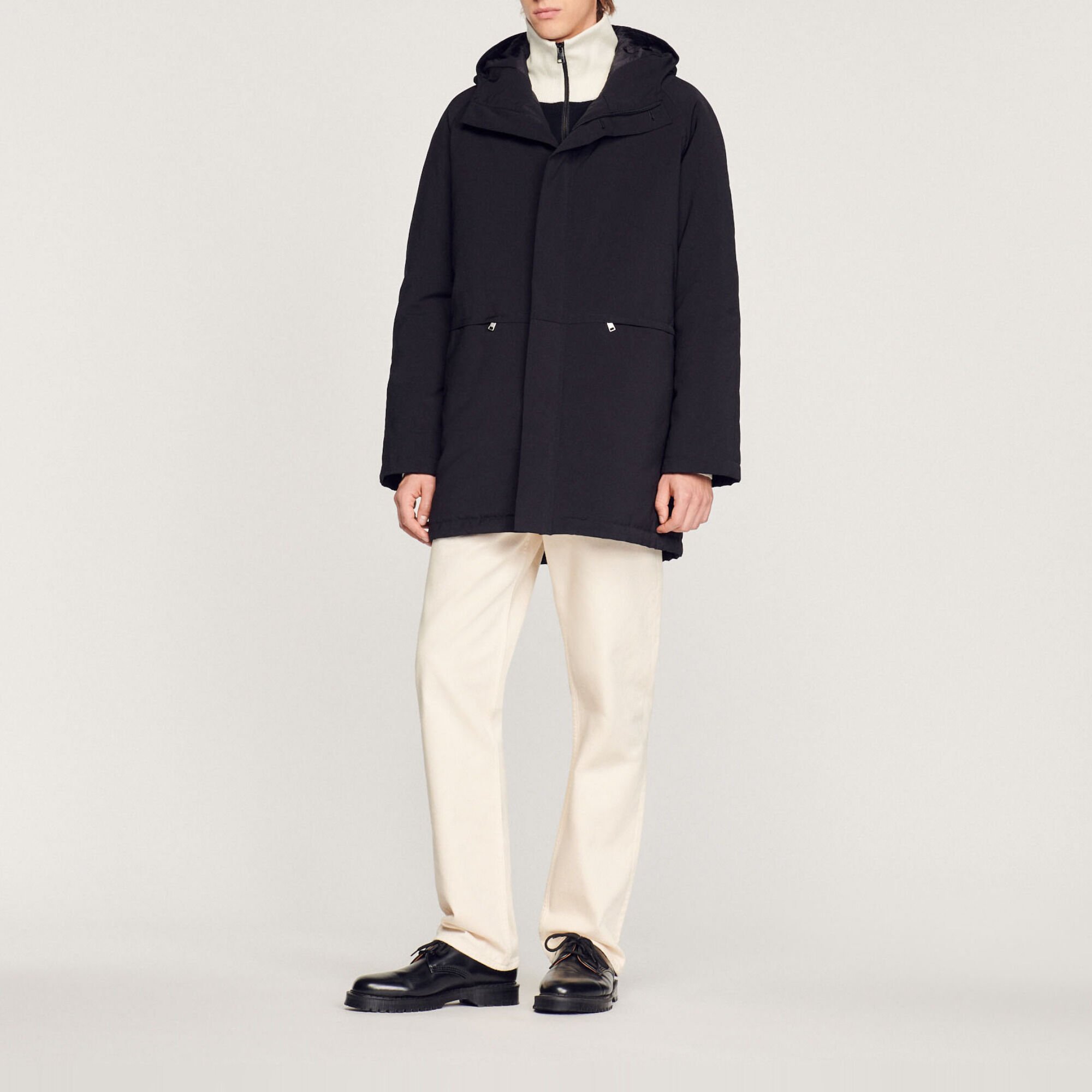 Parka molletonné en tissu technique