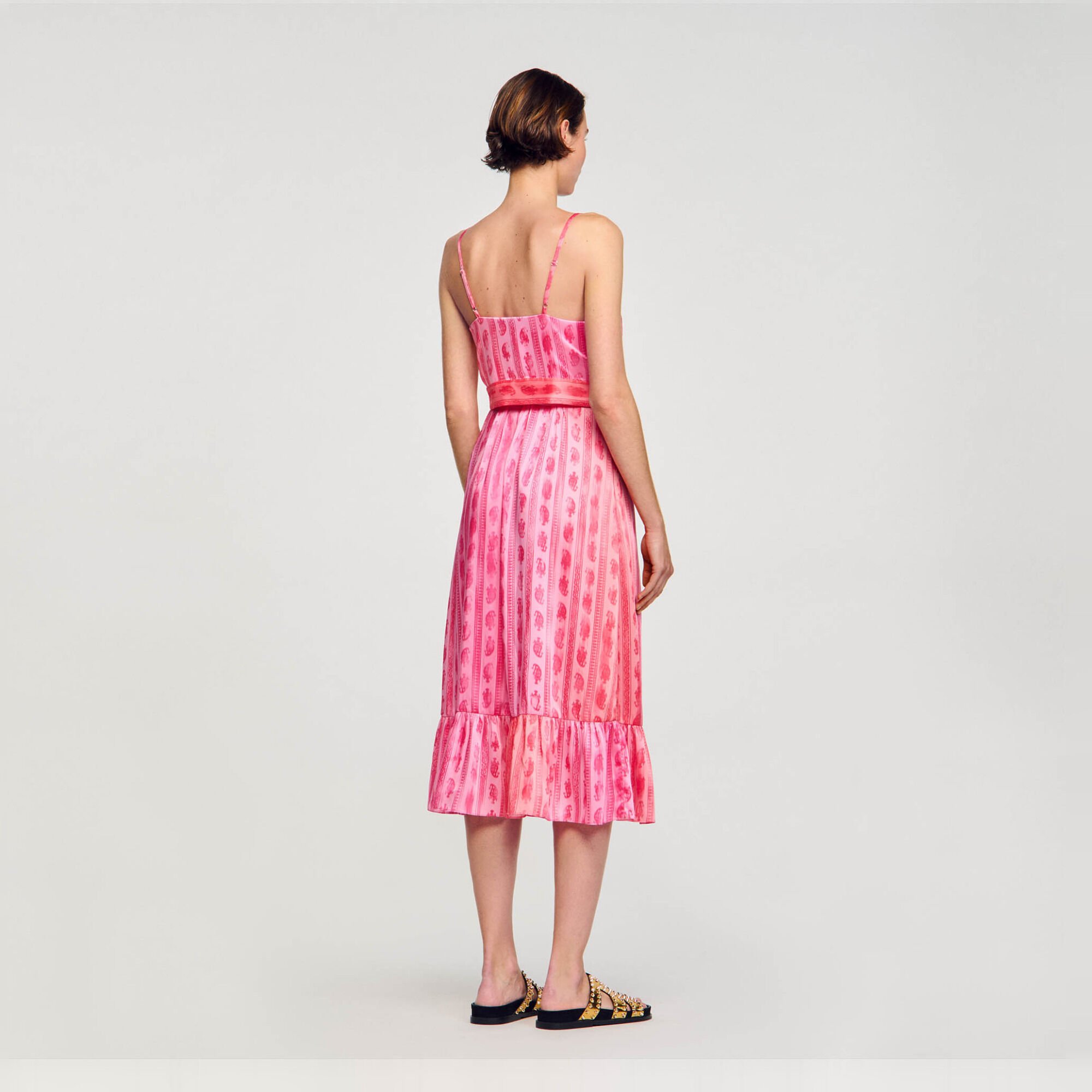 Robe midi à ceinture nouée 