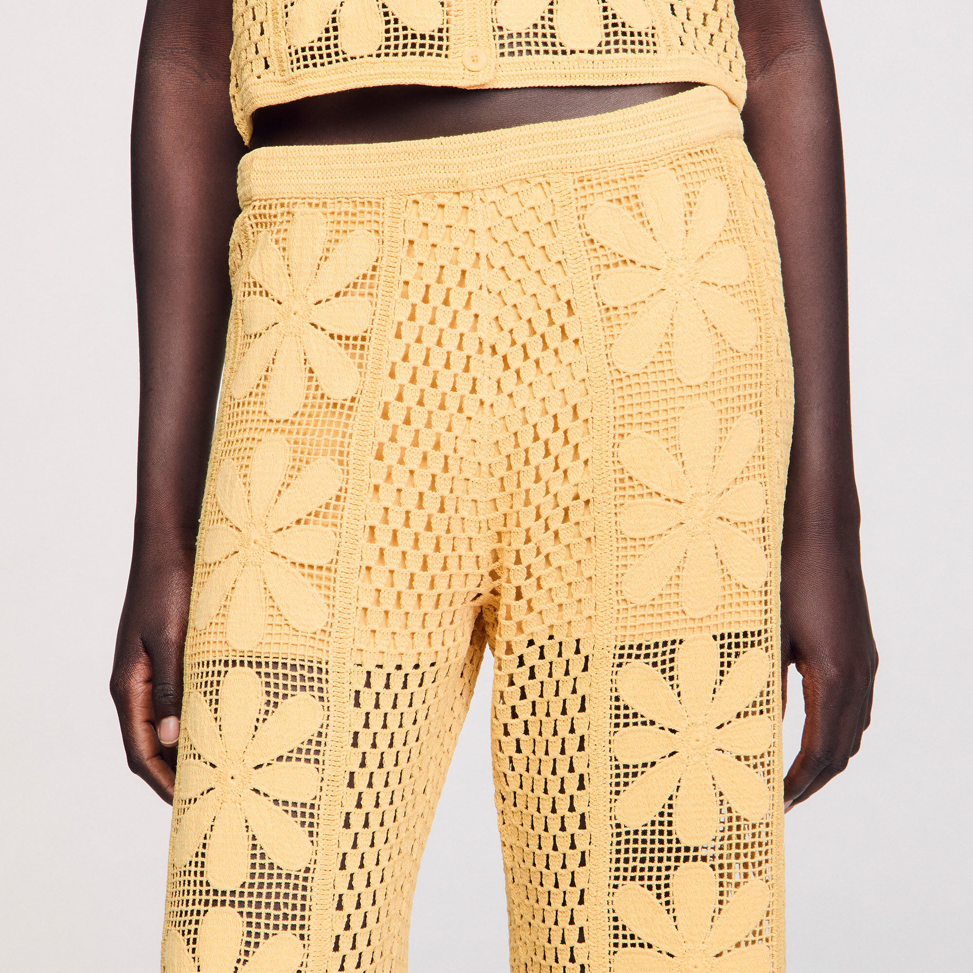 Pantalon droit en crochet