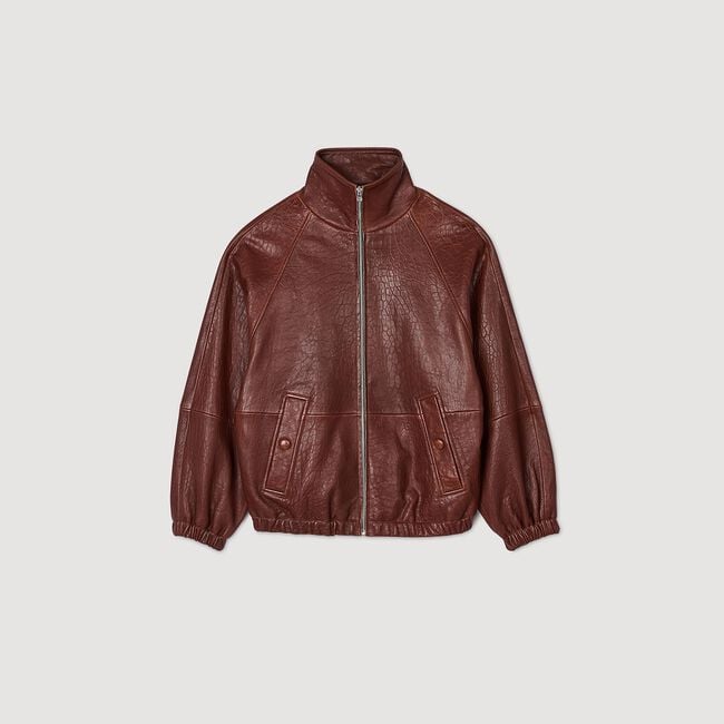 Blouson en cuir oversize