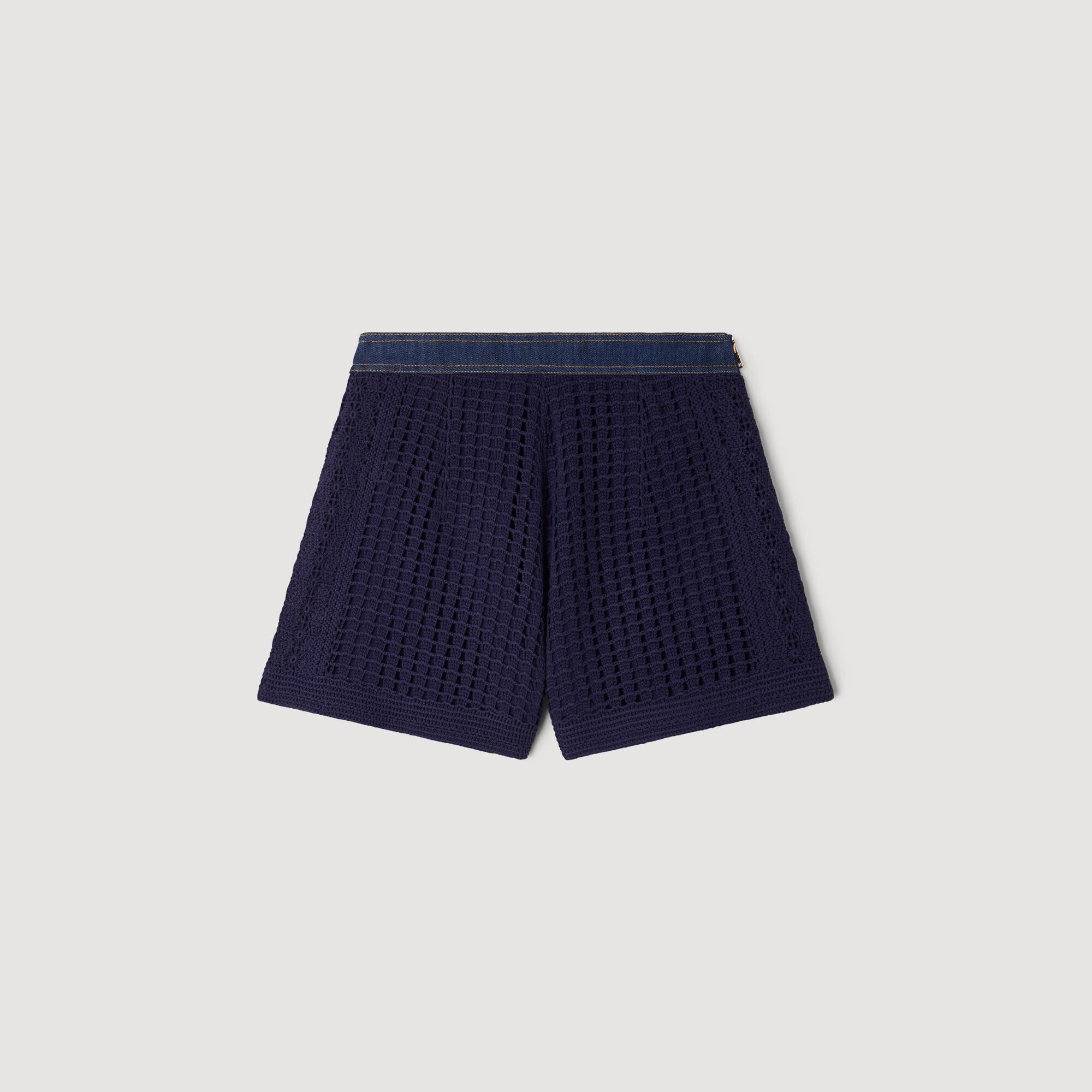 Short taille haute maille crochet