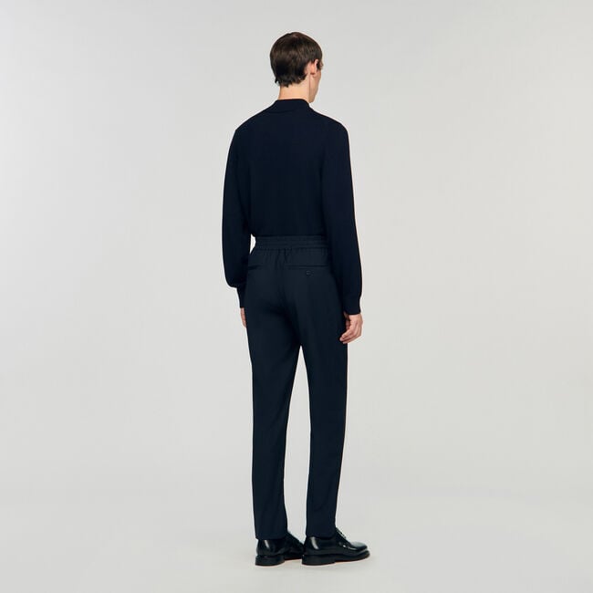 Pantalon droit élastiqué