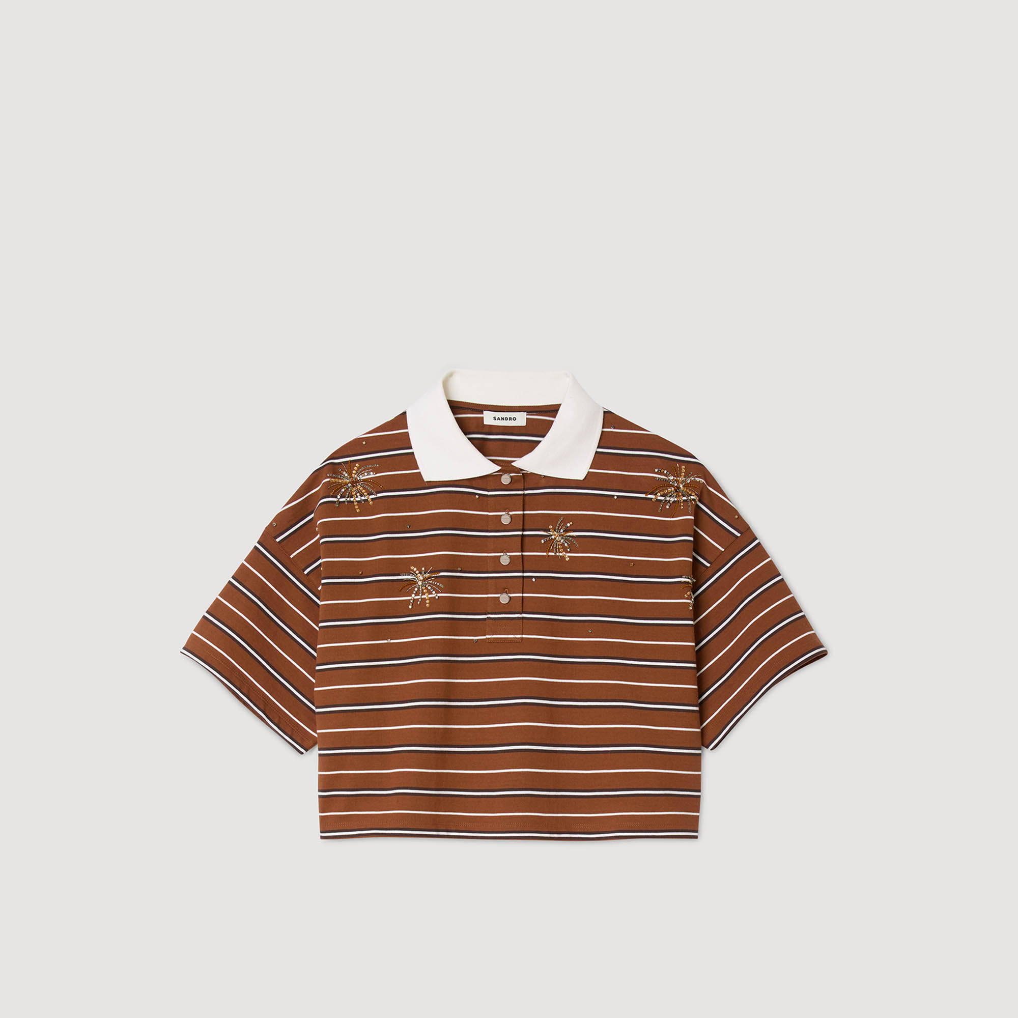 T-shirt à rayures strassé