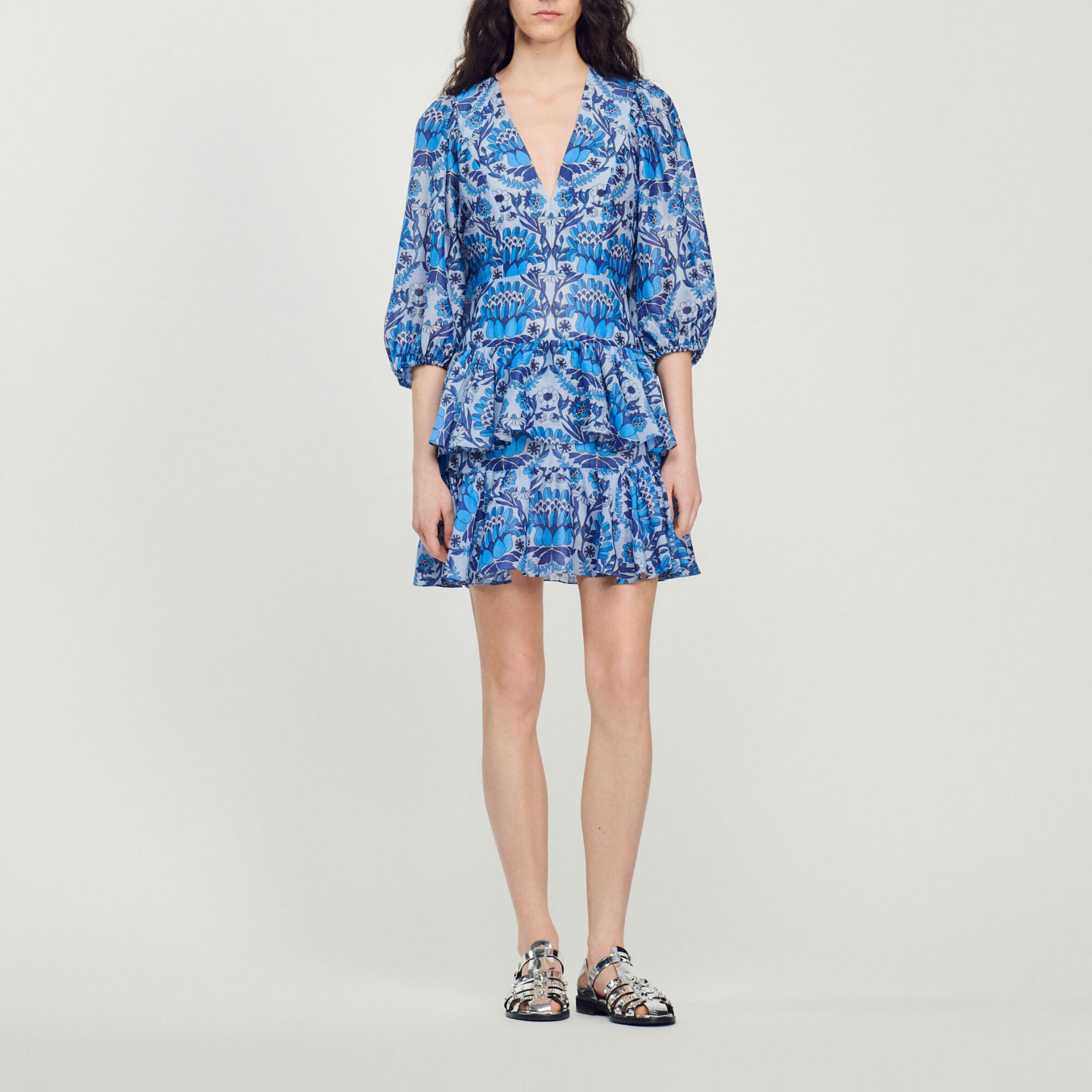 Robe courte imprim&eacute; foulard
