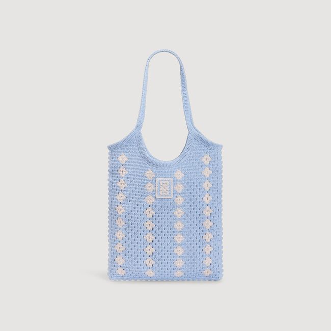 Sac en maille crochet bicolore