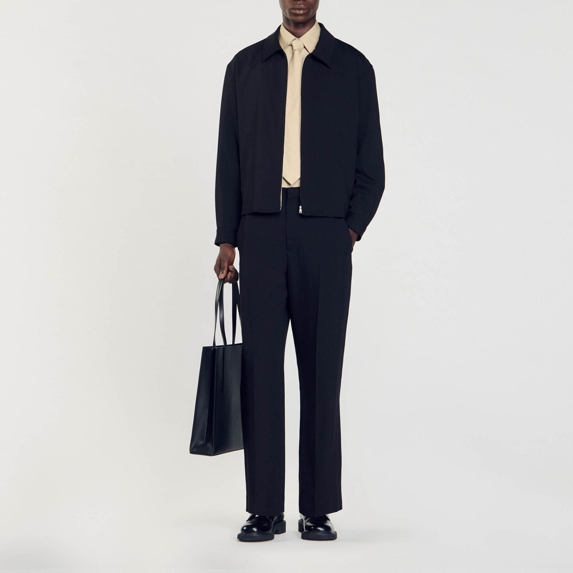 Sandro veste en cuir homme best sale