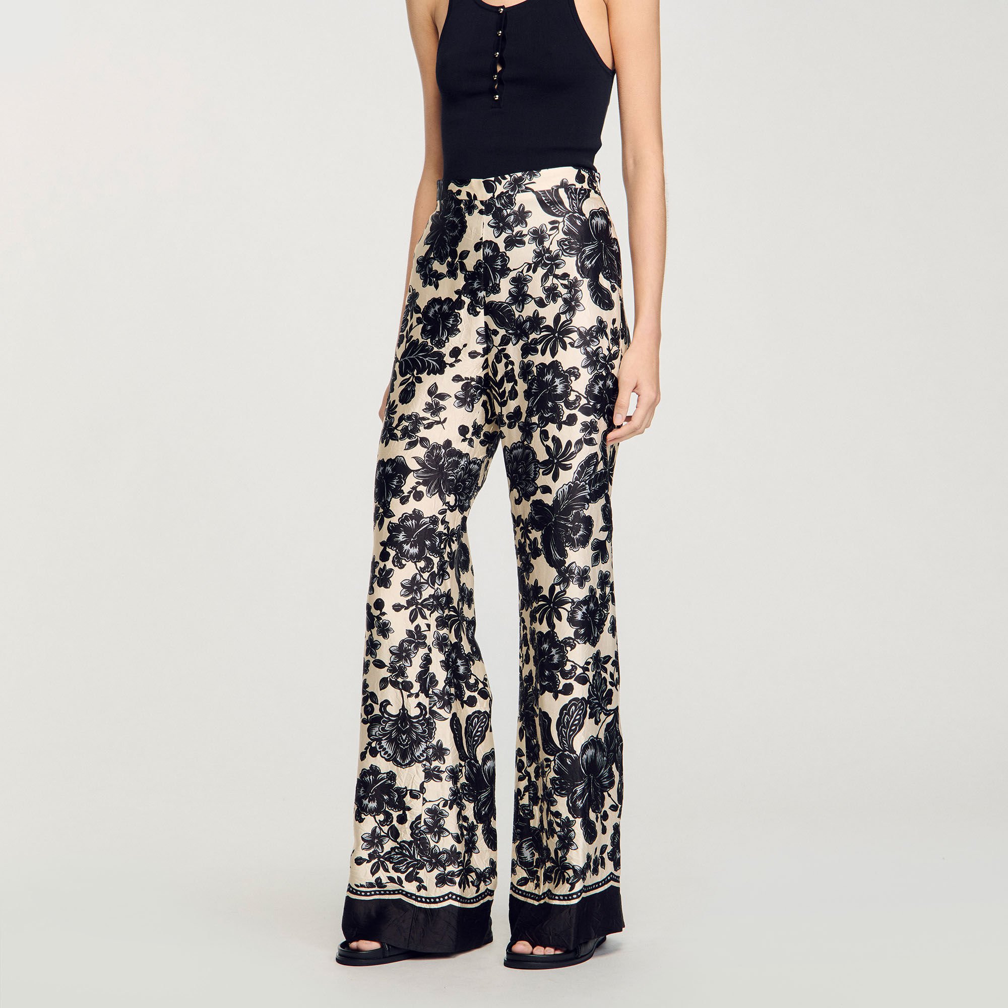 Pantalon à imprimé fleuri hawaïen