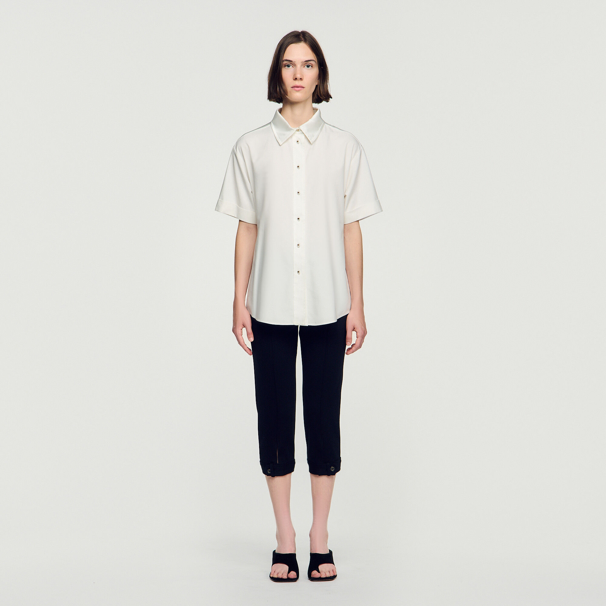 Chemise &agrave; dos pliss&eacute; - Femme | Sandro Paris