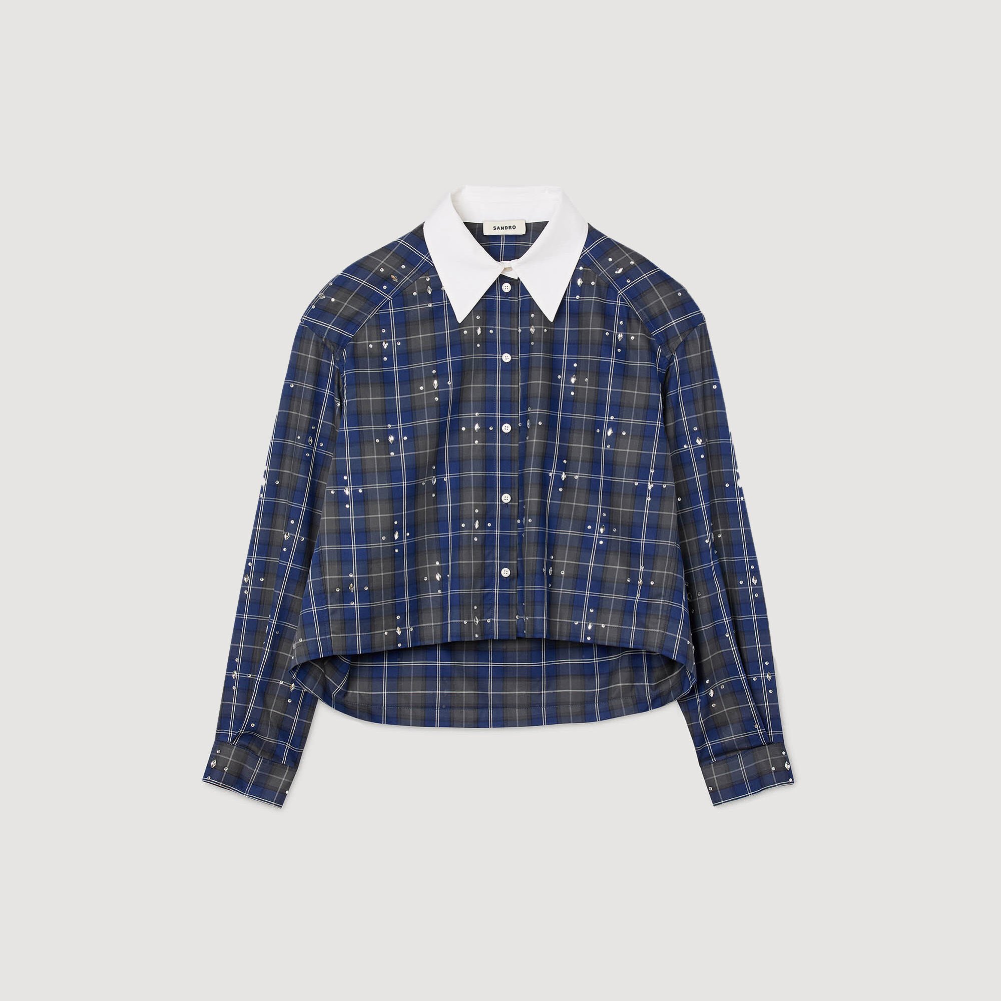 Chemise à carreaux strassée