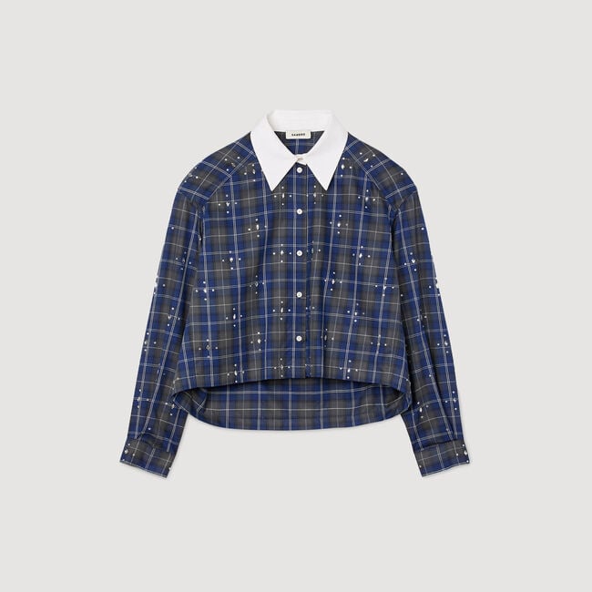 Chemise à carreaux strassée