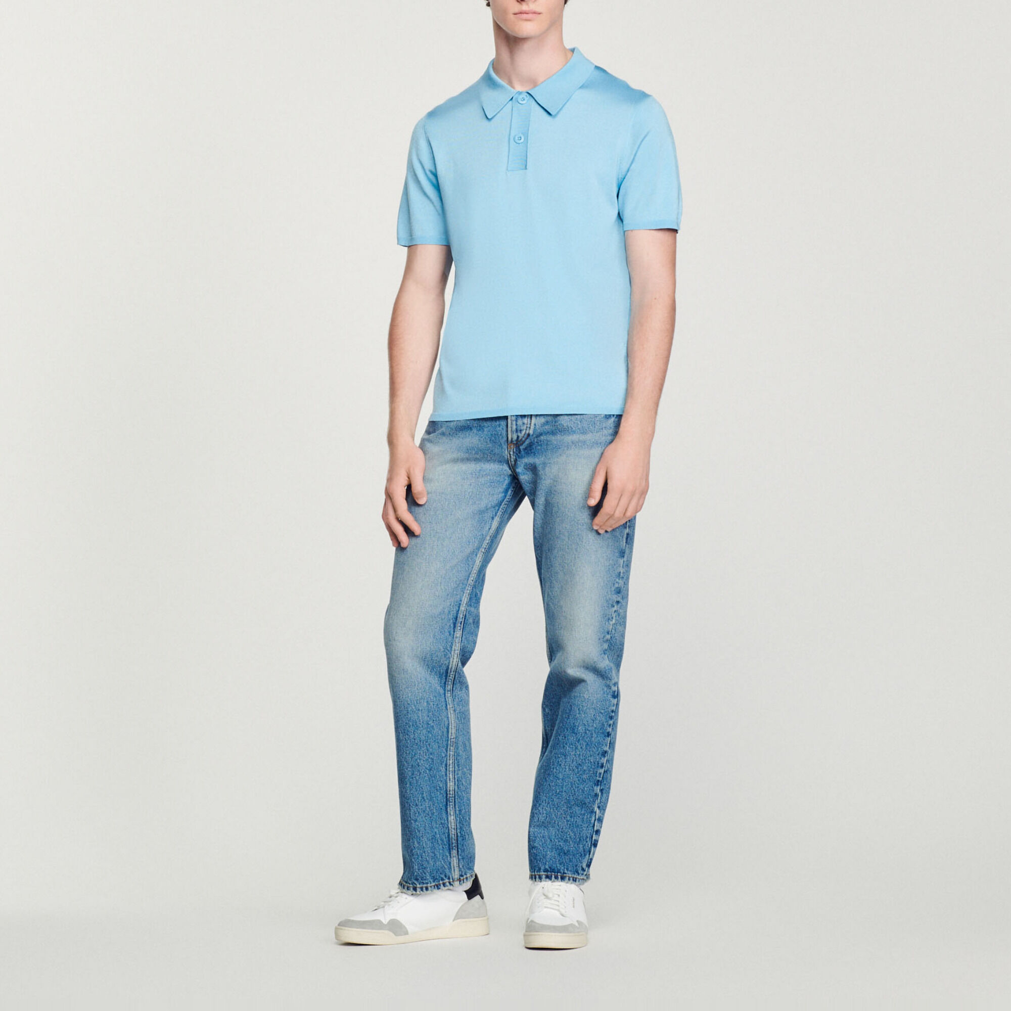 Polo en maille à manches courtes