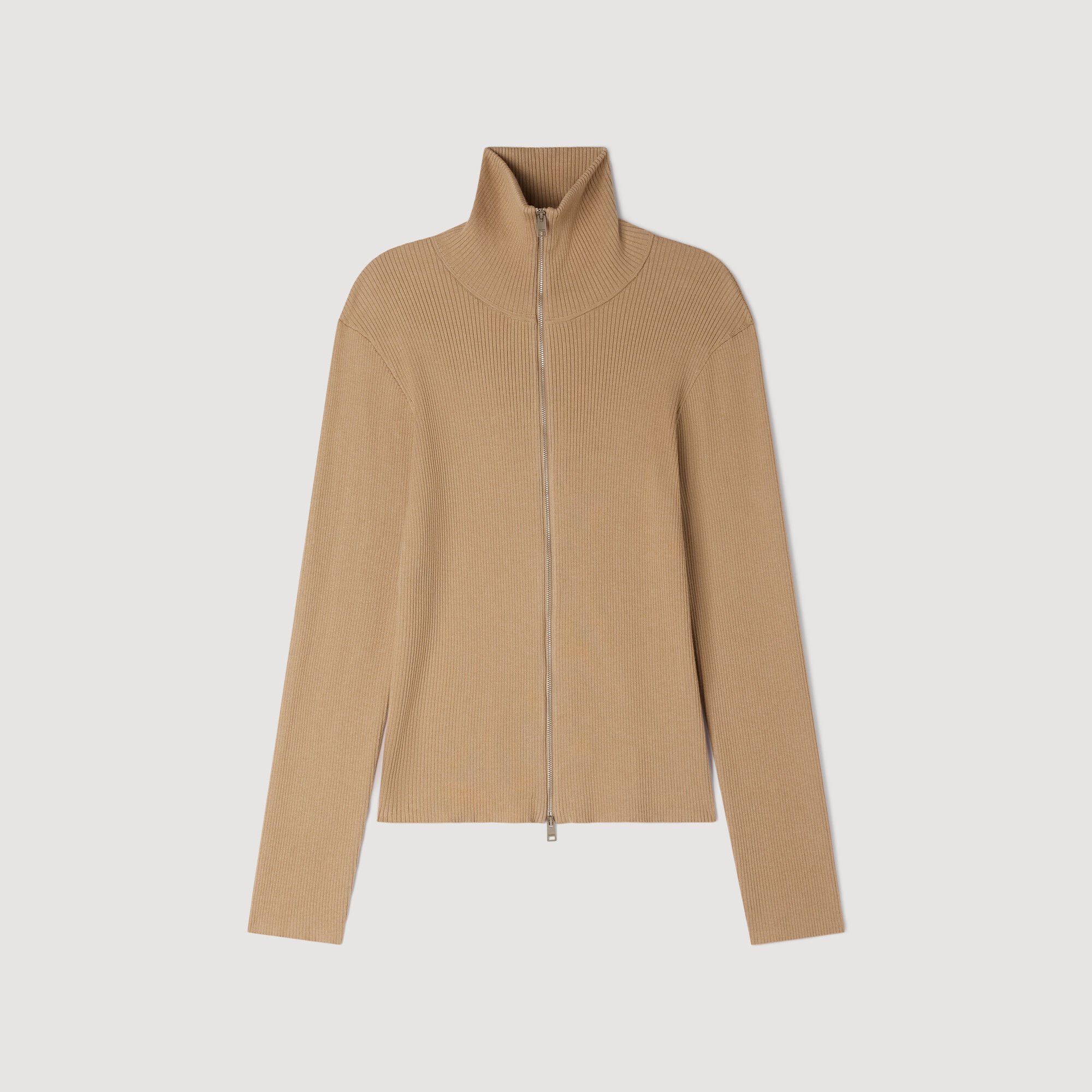 Cardigan &agrave; col montant zipp&eacute;