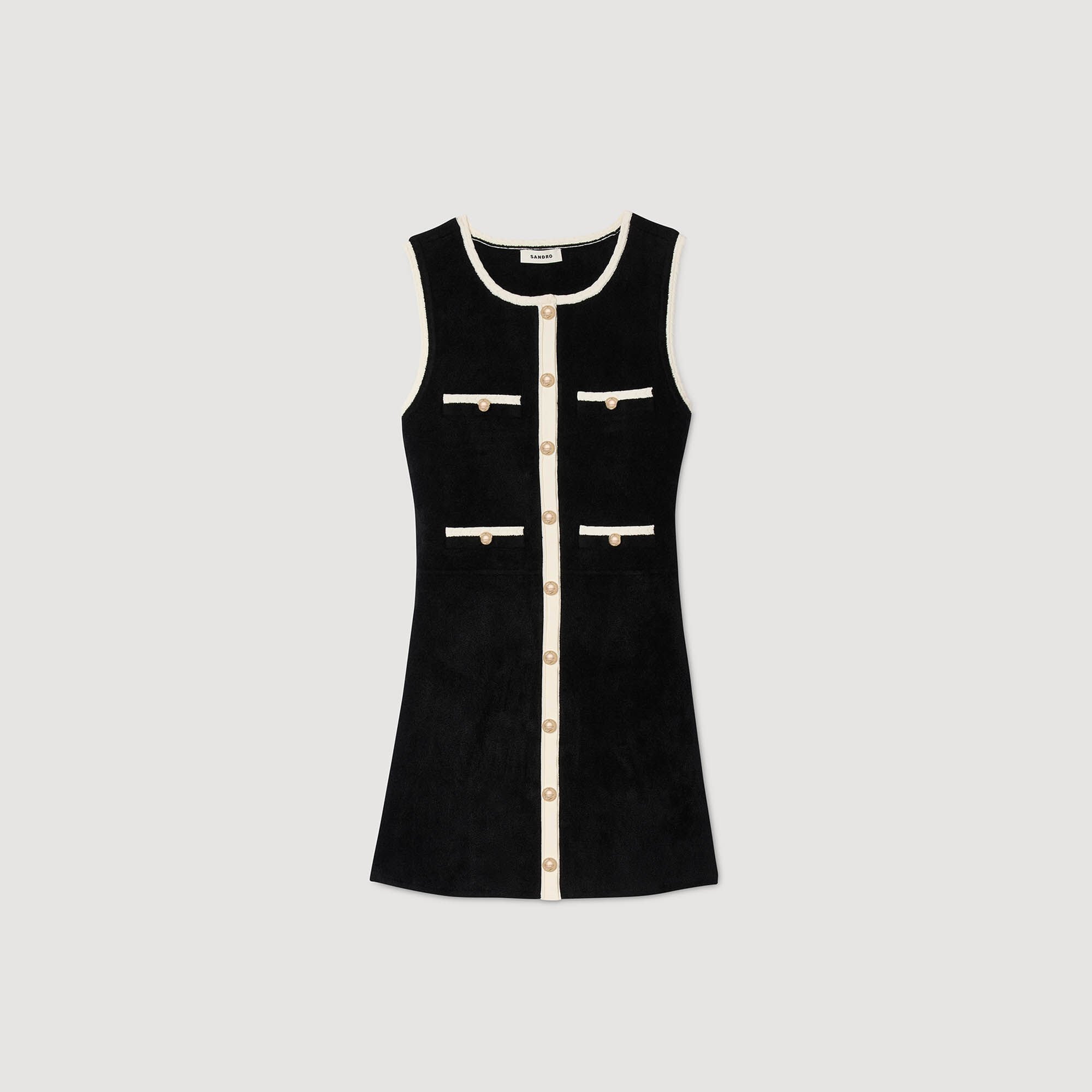 Robe courte en maille velours