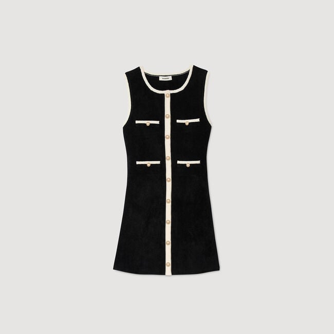 Robe courte en maille velours
