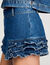 Short en denim à volants 