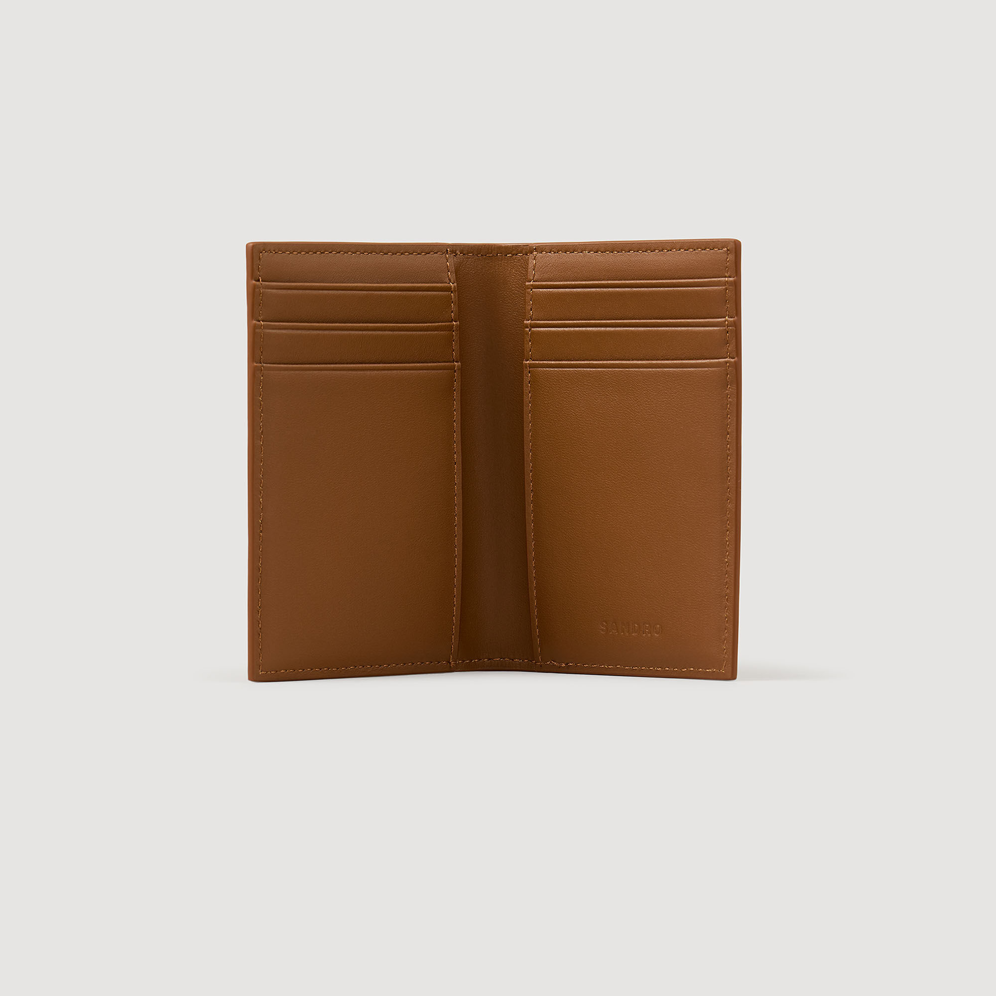 Porte-cartes pliable en cuir grainé