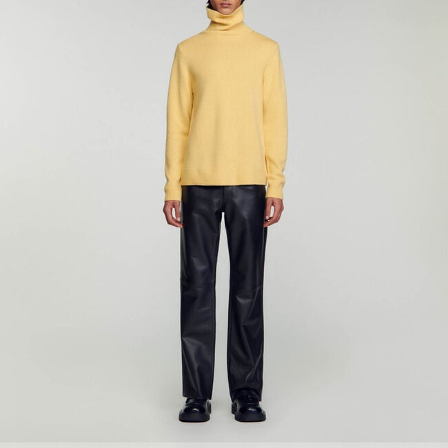 Pull col roulé laine et cachemire