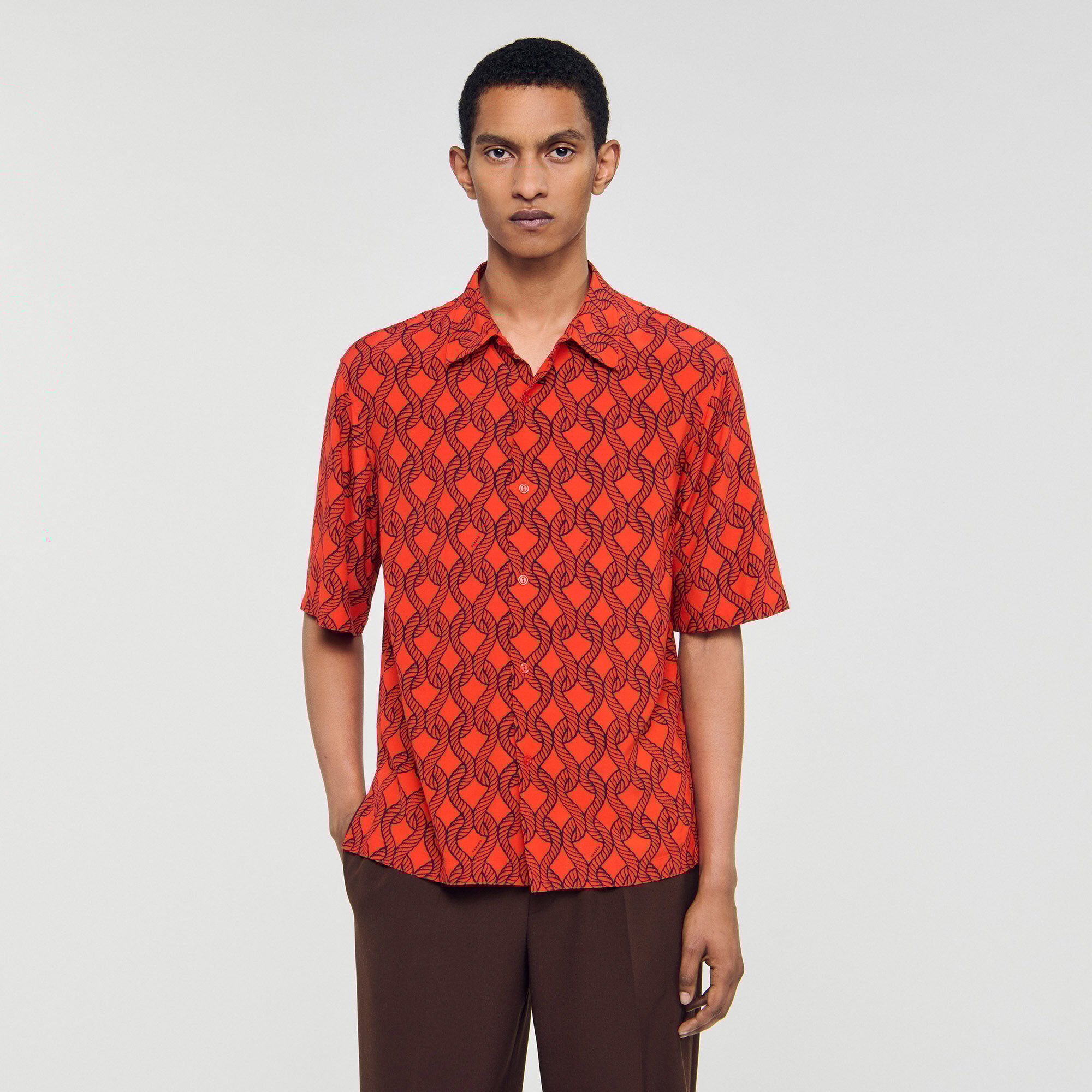 Chemise fluide imprimé corde