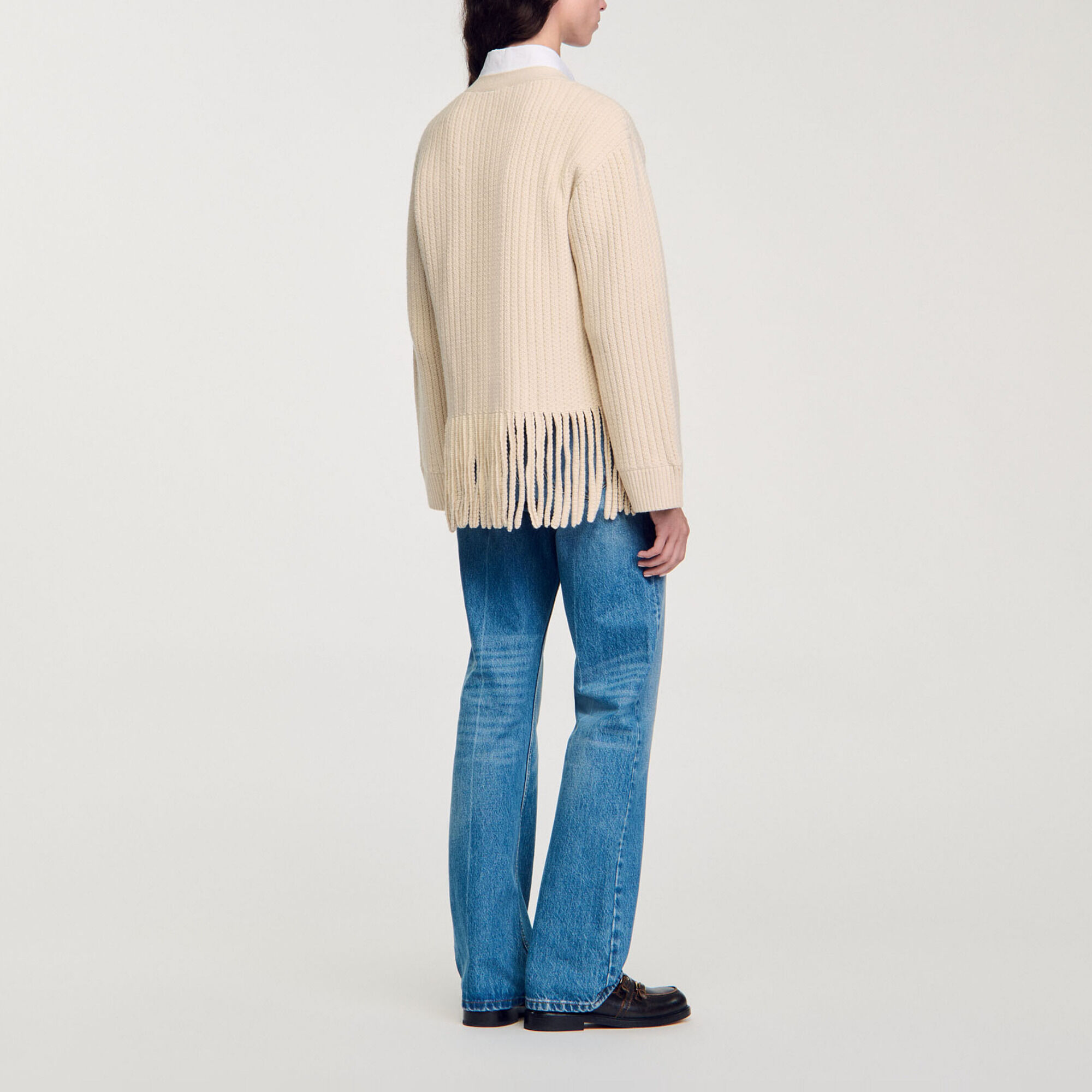 Cardigan en maille à franges