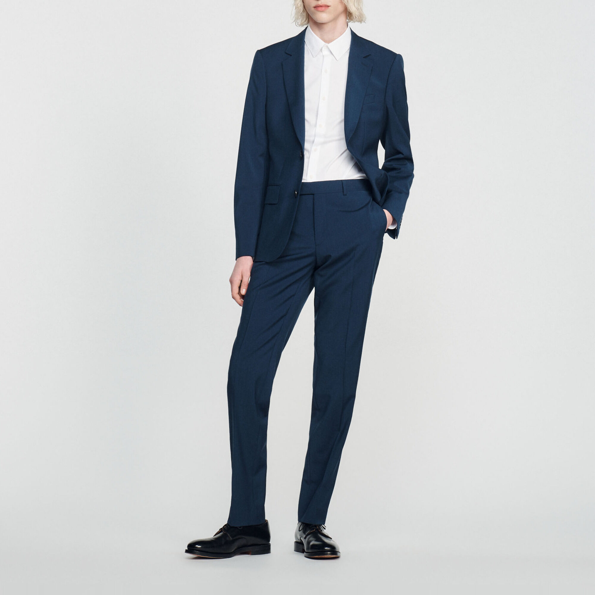Pantalon de costume en laine stretch
