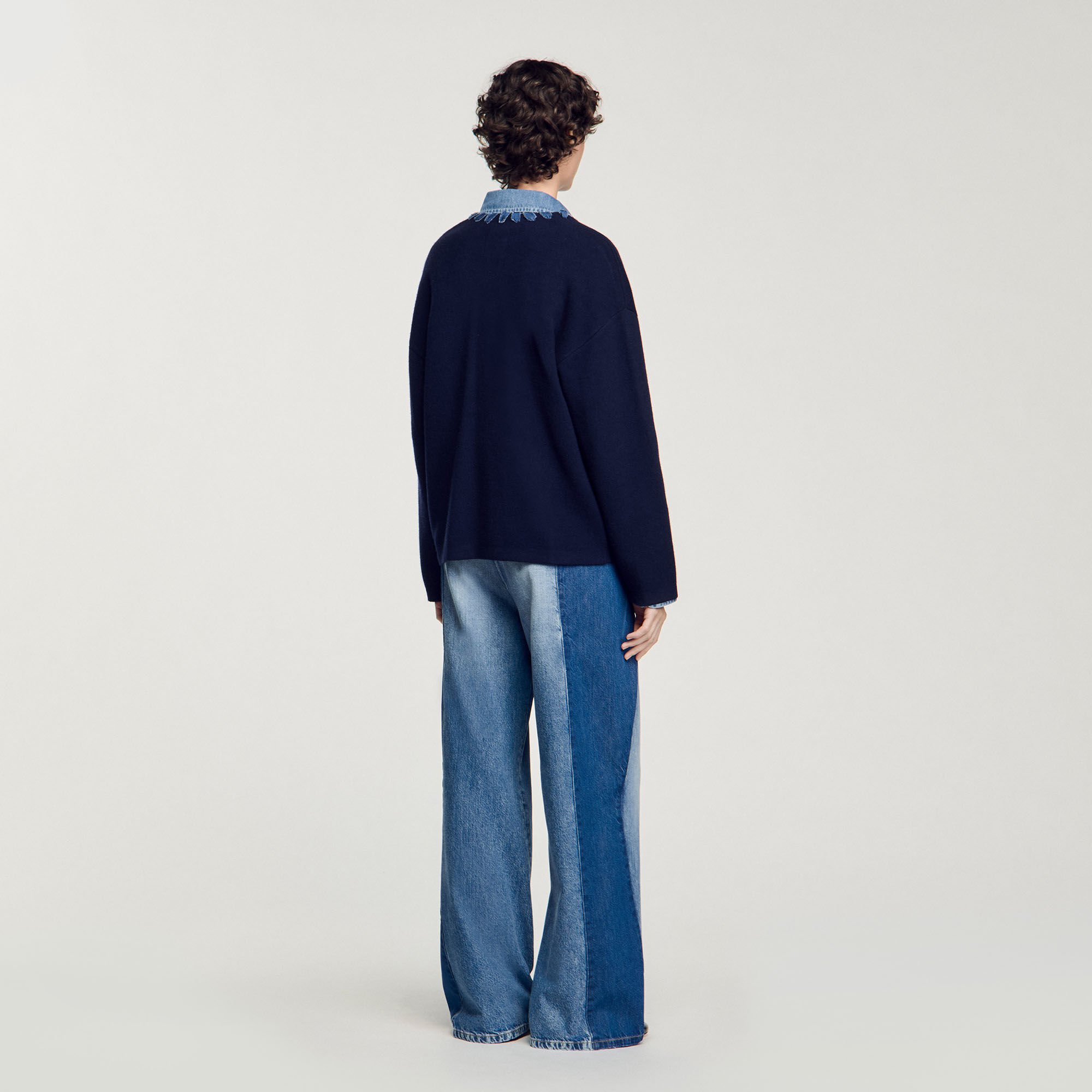 Cardigan à détails denim 