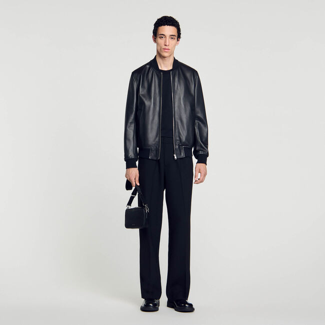 Blouson en cuir grainé
