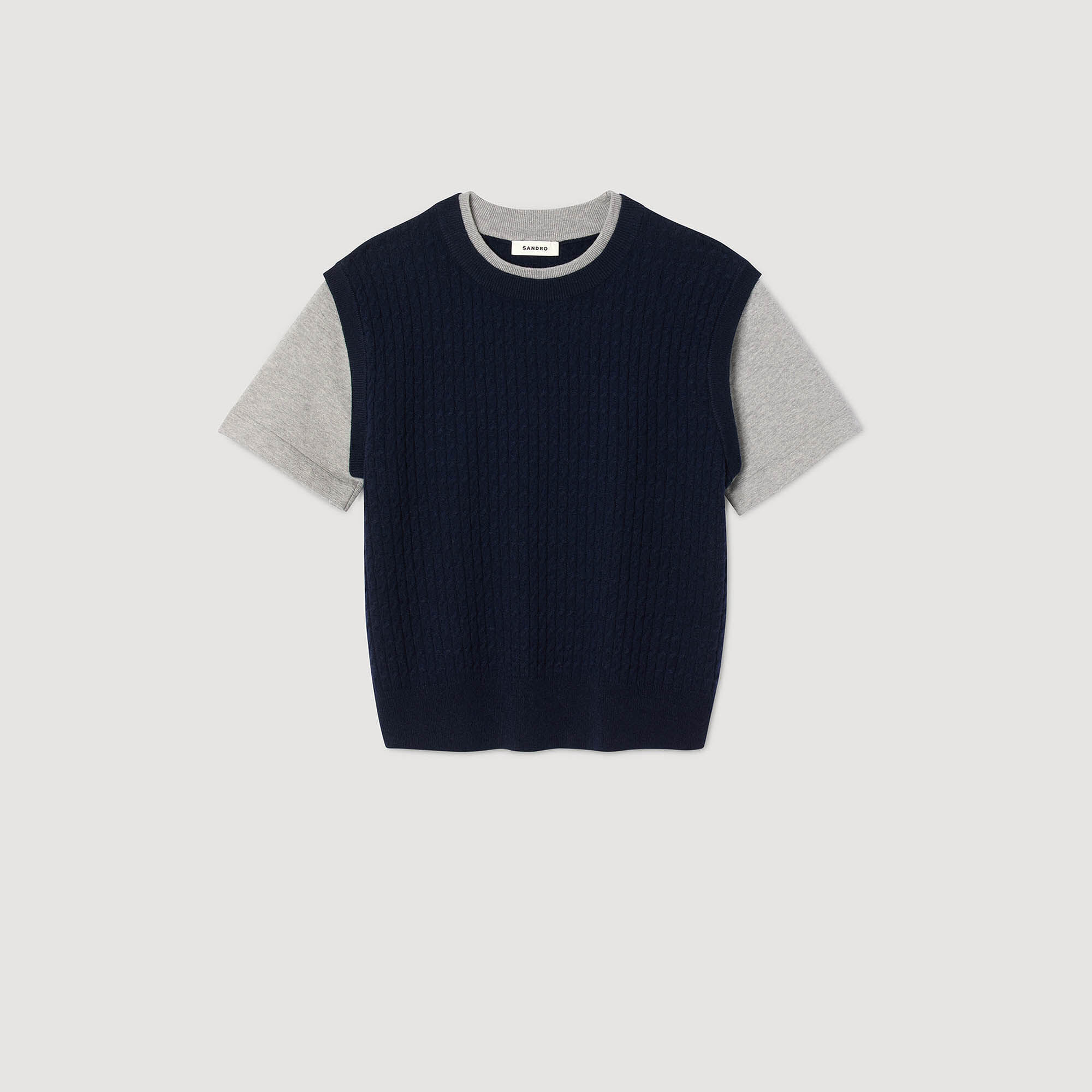 Pull 2 en 1 bicolore